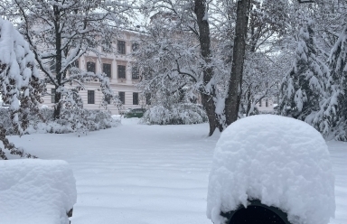 Zima na třeboňském gymnáziu