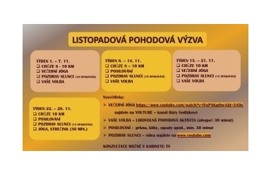 LISTOPADOVÁ POHODOVÁ VÝZVA