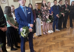 Za absolventy vystoupil Petr Kocourek