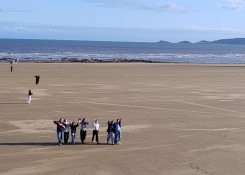 První setkání s mořem ve Swansea, kde jsme bydleli v hostitelských rodinách.