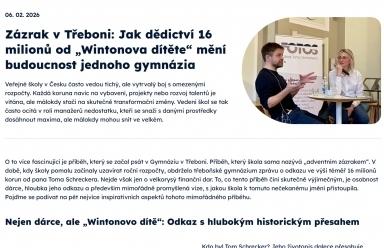JIHOSKOP - Jak dědictví Wintonova dítěte mění budoucnost jednoho gymnázia