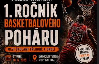 Gymnázium Třeboň pořádá 1. ročník Basketbalového poháru