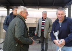 Zleva autor návrhu podoby současného kolostavu Petr Míšek, ředitel firmy Agrico František Šedivý a projektant Josef Kregl