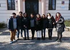 Po procházce a obědě vzhůru do další práce - zleva Michael, Sergio, Adéla, Tiko, Nerissa, Kasey, Ari a Sinem